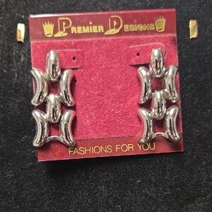 Vintage Premier Designs Silver Geometric Earrings